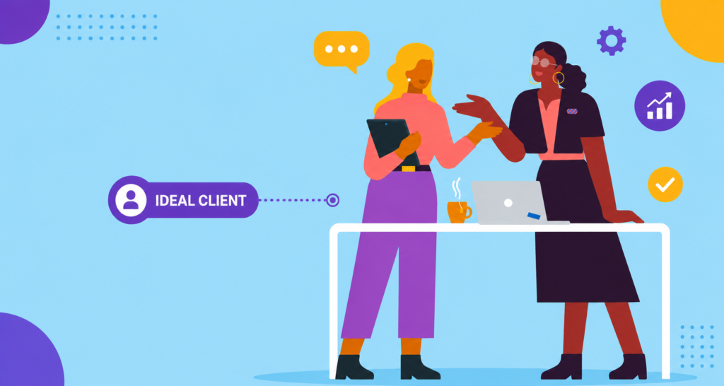 Lead generation and customer acquisition banner with marketing analytics, audience targeting, and business development concepts.