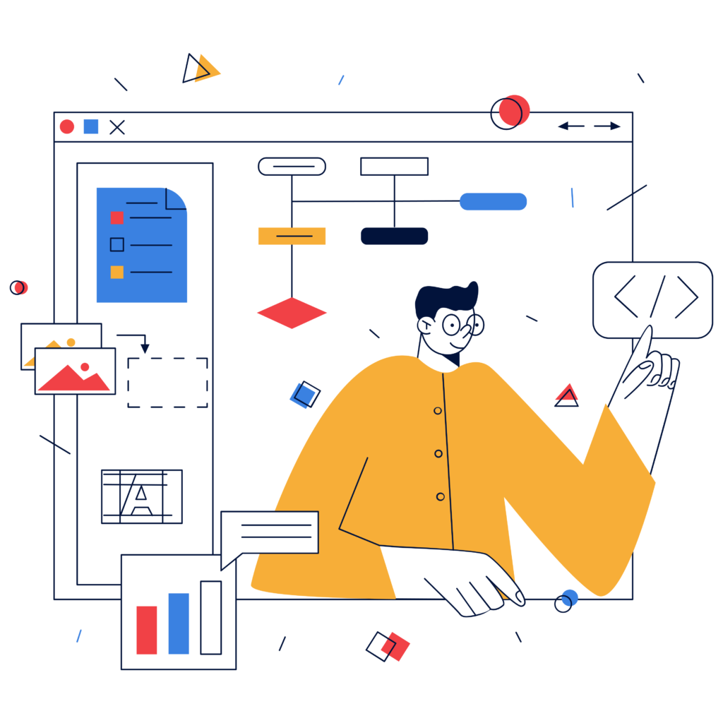 CRO Strategies for Beginners showing a website navigation interface illustration designed to improve user experience and increase conversions.
